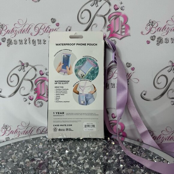 Case-Mate Waterproof Phone Pouch with Purple Strap holographic shiny sparkly π« - Picture 2 of 6